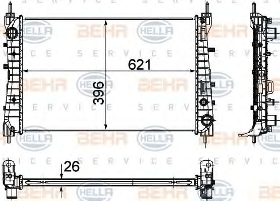 Imagine Radiator, racire motor HELLA 8MK 376 756-511