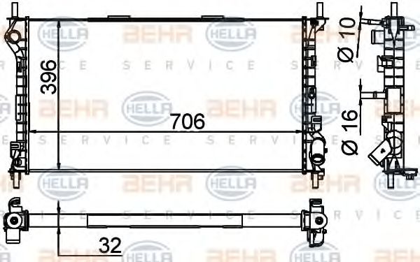 Imagine Radiator, racire motor HELLA 8MK 376 756-581