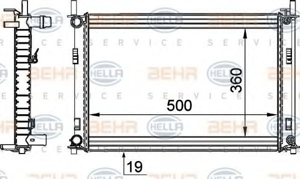 Imagine Radiator, racire motor HELLA 8MK 376 764-291