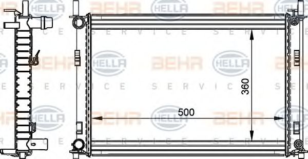 Imagine Radiator, racire motor HELLA 8MK 376 764-301