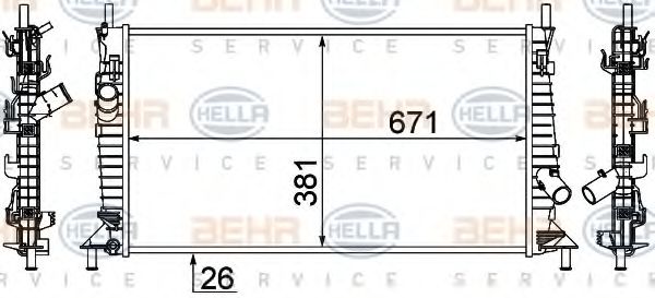 Imagine Radiator, racire motor HELLA 8MK 376 764-341