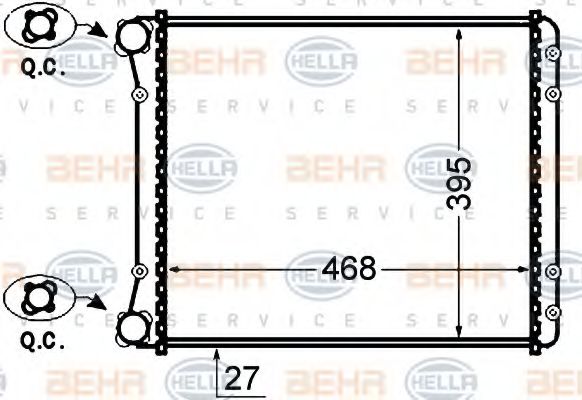 Imagine Radiator, racire motor HELLA 8MK 376 766-281