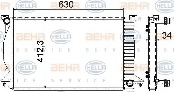 Imagine Radiator, racire motor HELLA 8MK 376 766-334