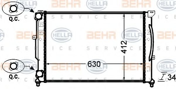 Imagine Radiator, racire motor HELLA 8MK 376 766-351