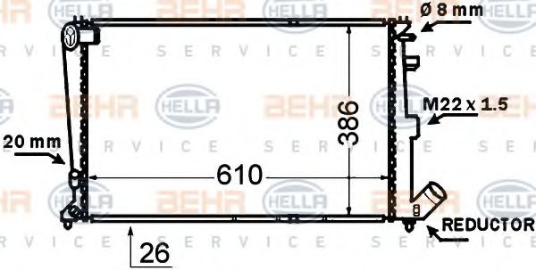 Imagine Radiator, racire motor HELLA 8MK 376 766-721