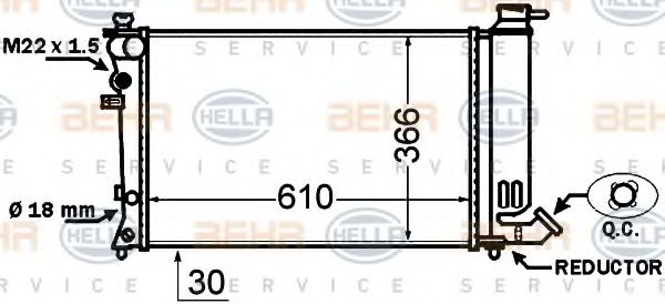 Imagine Radiator, racire motor HELLA 8MK 376 766-761