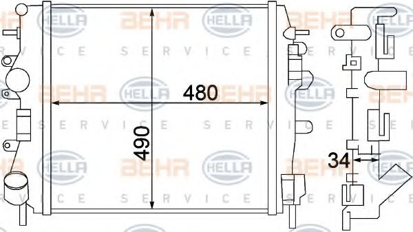 Imagine Radiator, racire motor HELLA 8MK 376 772-001