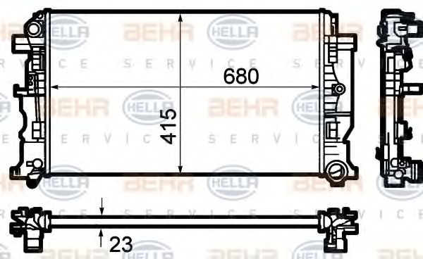 Imagine Radiator, racire motor HELLA 8MK 376 782-051