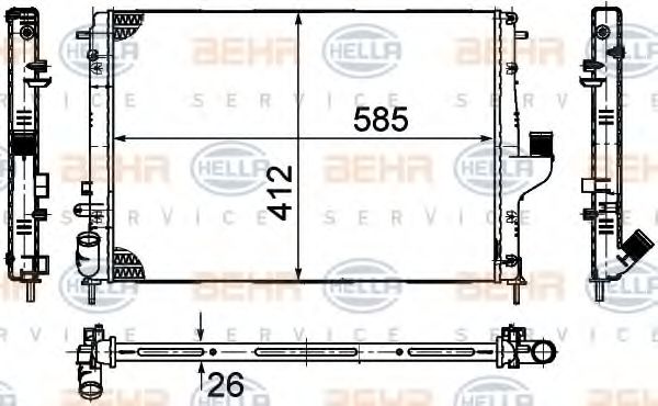 Imagine Radiator, racire motor HELLA 8MK 376 787-651