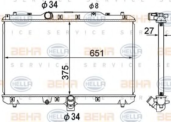 Imagine Radiator, racire motor HELLA 8MK 376 790-251