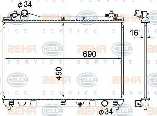 Imagine Radiator, racire motor HELLA 8MK 376 790-261