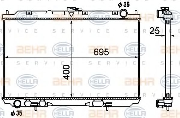 Imagine Radiator, racire motor HELLA 8MK 376 790-291