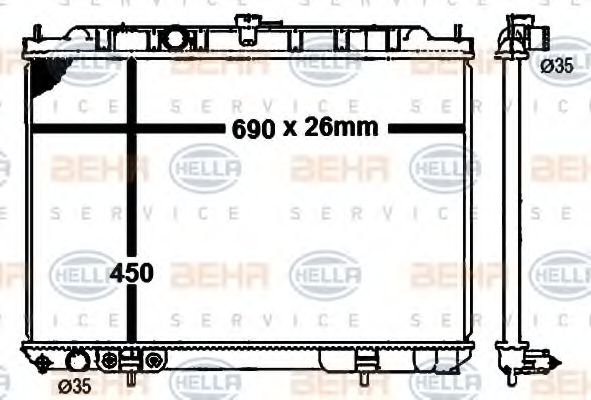 Imagine Radiator, racire motor HELLA 8MK 376 790-301