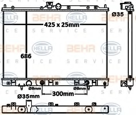 Imagine Radiator, racire motor HELLA 8MK 376 790-341