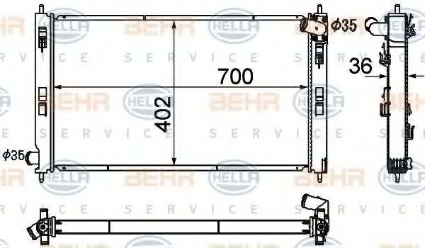 Imagine Radiator, racire motor HELLA 8MK 376 790-351