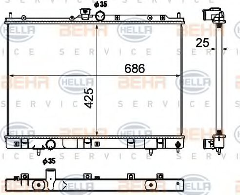 Imagine Radiator, racire motor HELLA 8MK 376 790-361