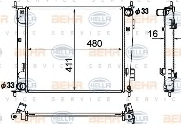 Imagine Radiator, racire motor HELLA 8MK 376 790-421