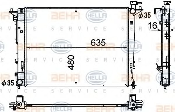 Imagine Radiator, racire motor HELLA 8MK 376 790-441