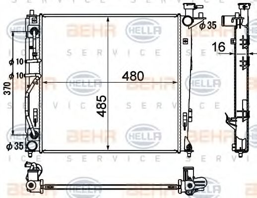 Imagine Radiator, racire motor HELLA 8MK 376 790-451