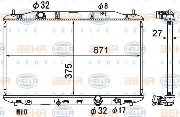 Imagine Radiator, racire motor HELLA 8MK 376 790-491