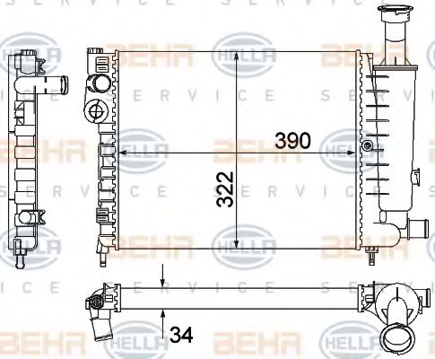 Imagine Radiator, racire motor HELLA 8MK 376 901-121