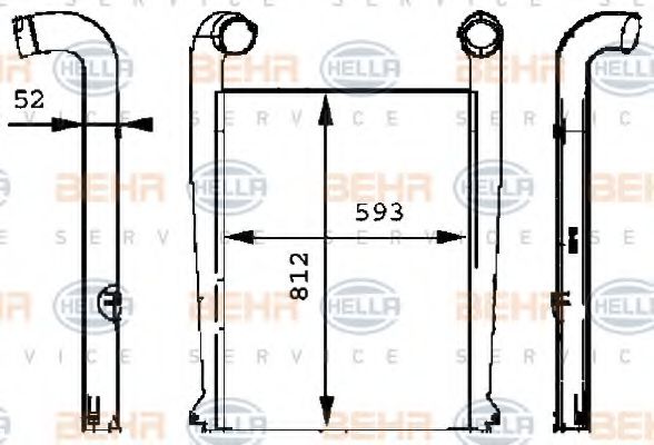 Imagine Intercooler, compresor HELLA 8ML 376 724-081