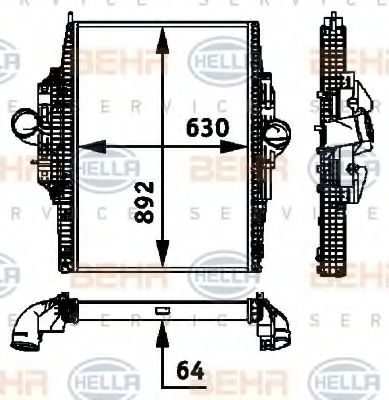 Imagine Intercooler, compresor HELLA 8ML 376 724-281