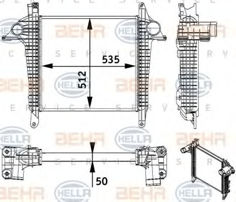 Imagine Intercooler, compresor HELLA 8ML 376 728-701