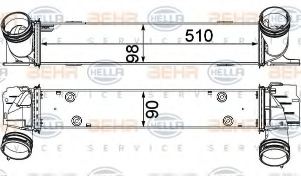 Intercooler, compresor HELLA 8ML 376 731-791