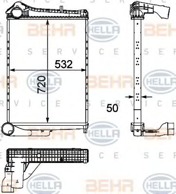 Imagine Intercooler, compresor HELLA 8ML 376 746-381