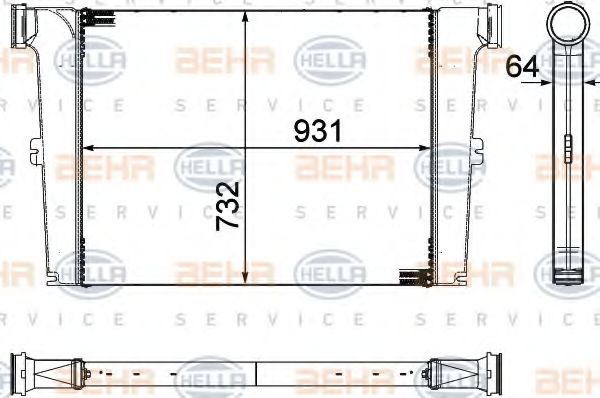 Imagine Intercooler, compresor HELLA 8ML 376 755-451