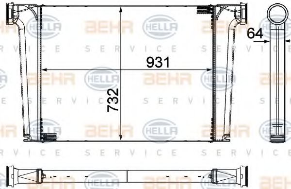 Imagine Intercooler, compresor HELLA 8ML 376 755-461