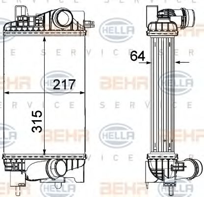 Imagine Intercooler, compresor HELLA 8ML 376 756-421