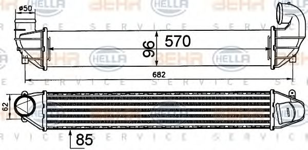 Imagine Intercooler, compresor HELLA 8ML 376 911-411