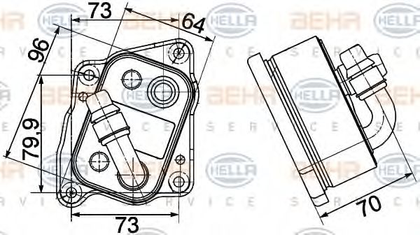 Imagine Radiator ulei, ulei motor HELLA 8MO 376 755-491