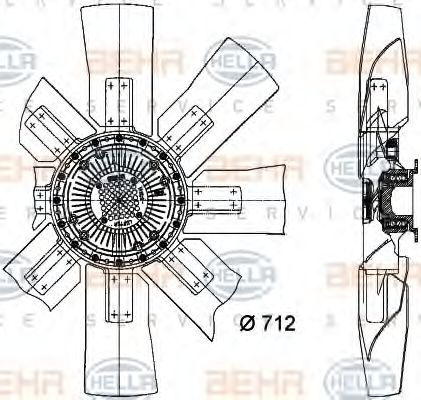 Ventilator, radiator HELLA 8MV 376 727-371