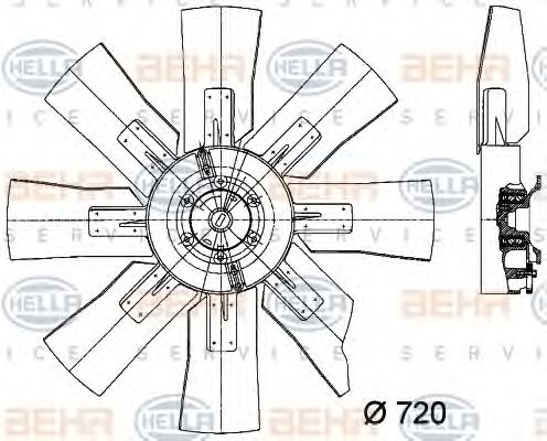 Ventilator, radiator HELLA 8MV 376 729-181