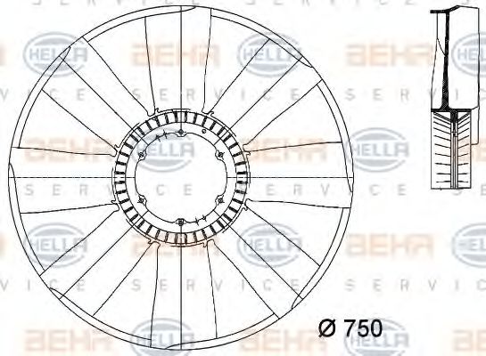 Imagine Paleta ventilator, racire motor HELLA 8MV 376 733-081