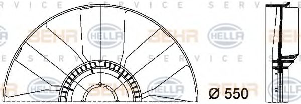 Imagine Paleta ventilator, racire motor HELLA 8MV 376 733-191