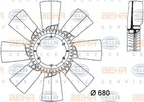 Imagine Paleta ventilator, racire motor HELLA 8MV 376 733-271