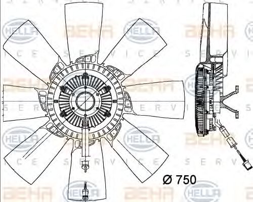 Imagine Ventilator, radiator HELLA 8MV 376 734-321