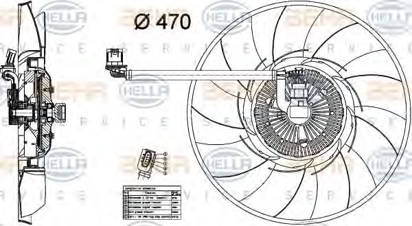 Imagine Ventilator, radiator HELLA 8MV 376 734-461