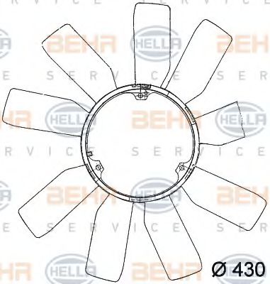 Paleta ventilator, racire motor HELLA 8MV 376 741-181