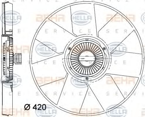 Ventilator, radiator HELLA 8MV 376 758-261