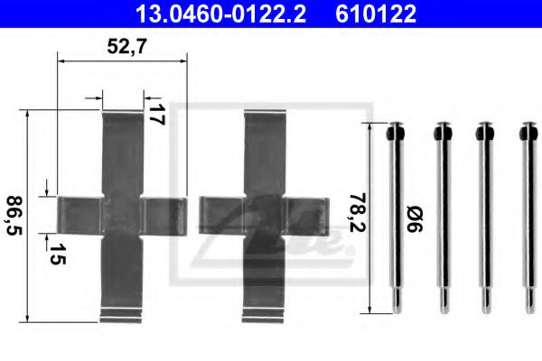 Imagine Set accesorii, placute frana ATE 13.0460-0122.2