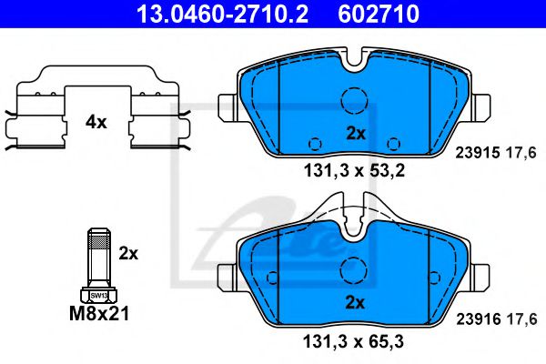 Imagine set placute frana,frana disc ATE 13.0460-2710.2