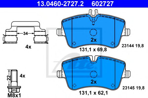 Imagine set placute frana,frana disc ATE 13.0460-2727.2