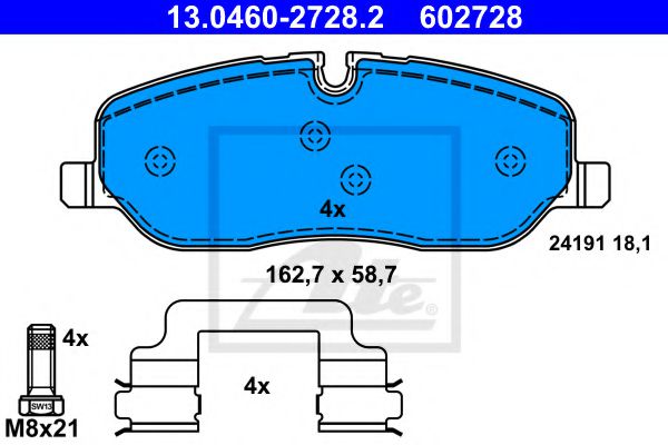 Imagine set placute frana,frana disc ATE 13.0460-2728.2