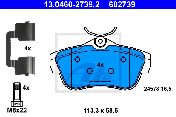 Imagine set placute frana,frana disc ATE 13.0460-2739.2