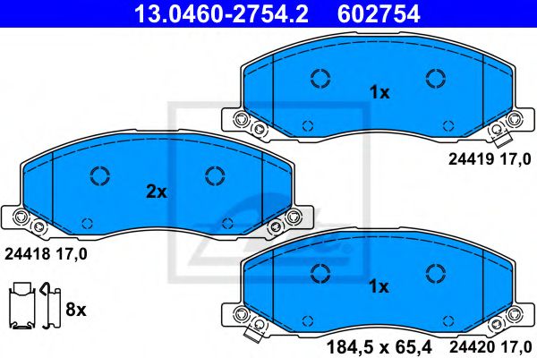 Imagine set placute frana,frana disc ATE 13.0460-2754.2